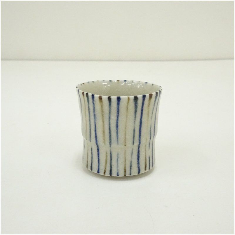 大萱窯 豊場惺也造 染付酒盃 共箱 酒器 おしゃれ さかずき お酒 日本酒 料理 旅館 インテリア 骨董 和食器 料亭 居酒屋 来客