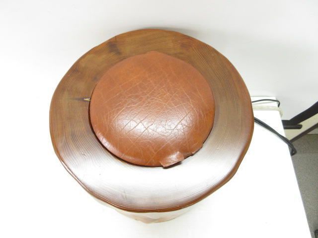 ヴィンテージ 屋久杉 漆塗り 切り株 デザイン スツール Z 0305