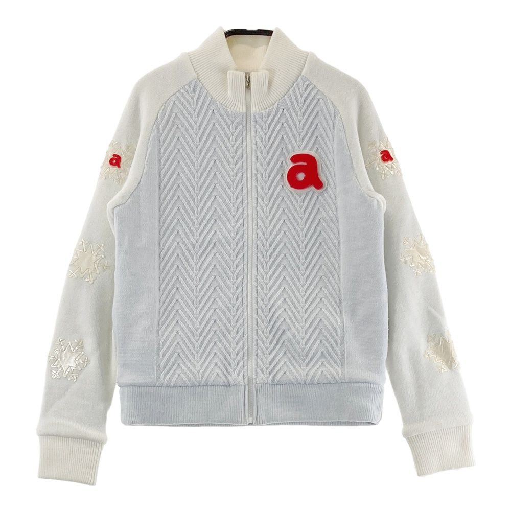 サイズ 36 ARCHIVIO アルチビオ ウール混 裏地付 ニットジップジャケット ブルー系 240101487258 ゴルフウェア レディース ストスト