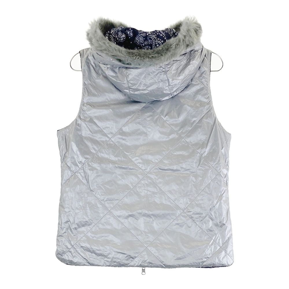 キャロウェイ　ダウンジャケット　総柄　2WAY　ブルゾン　ベスト　ホワイト系　L キャロウェイ 2wayダウンジャケット ダウンベスト 白×紺×赤 サイズM