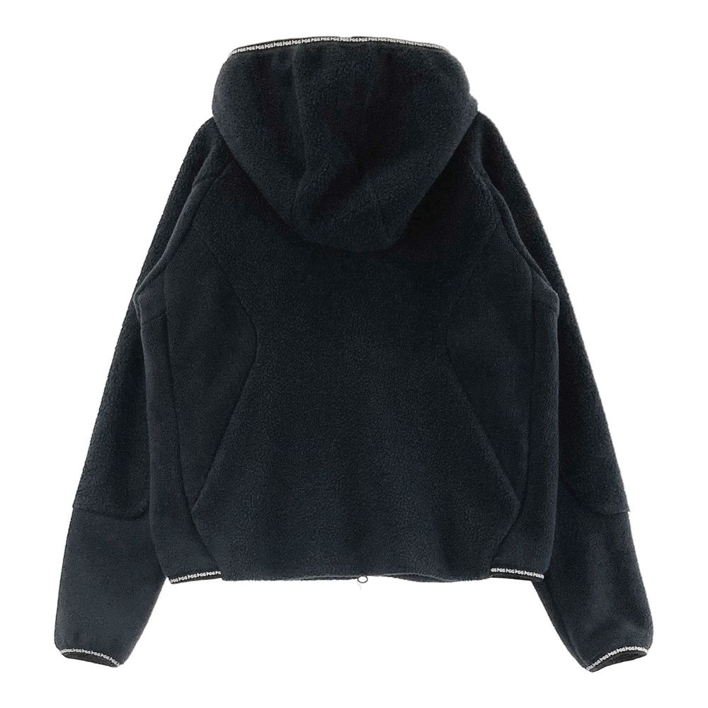 サイズ 0 PGG PEARLY GATES パーリーゲイツ 裏メッシュ ボアフリースジャケット ブラック系 ゴルフウェア レディース ストスト