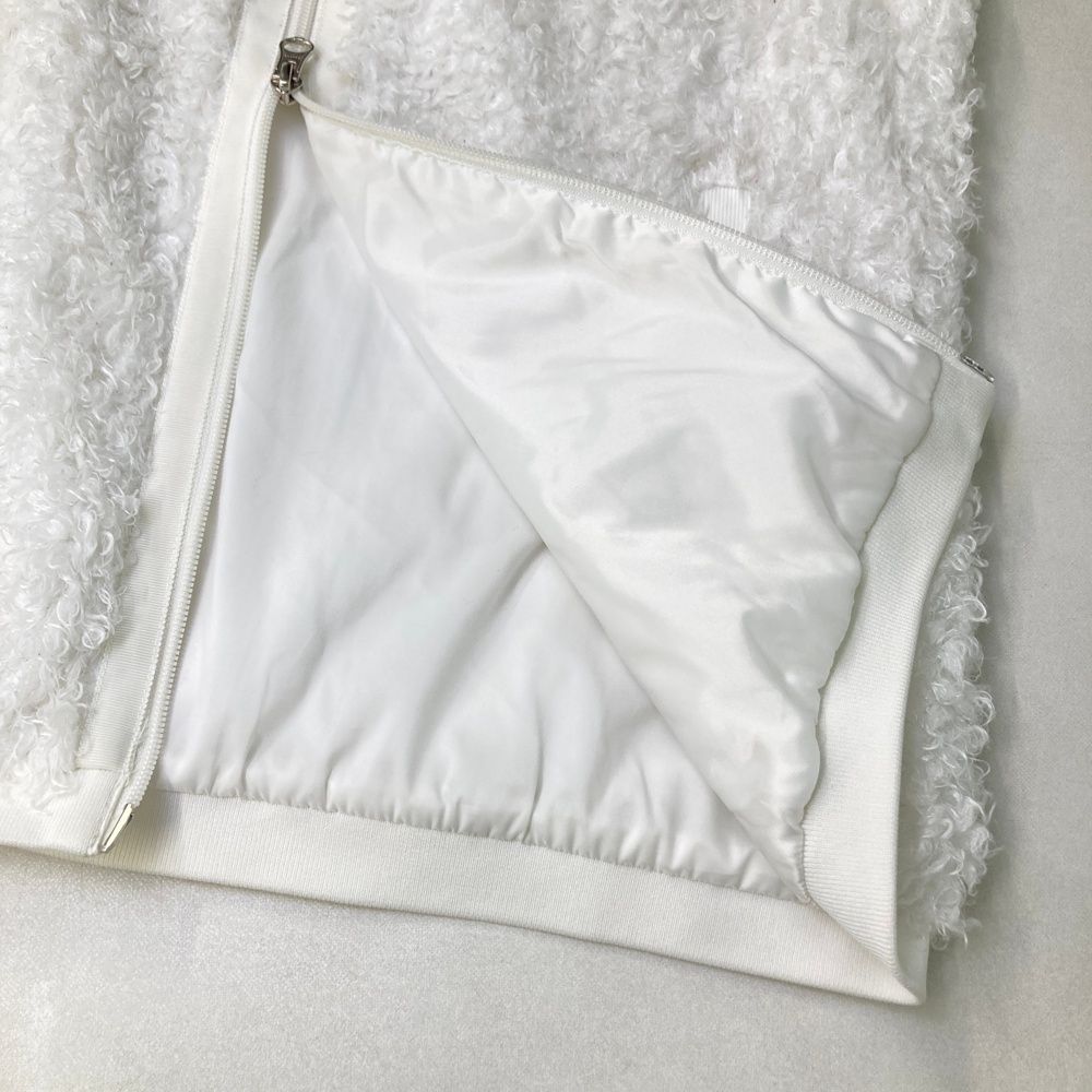  サイズ 2 MASTER BUNNY EDITION マスターバニーエディション モデル 裏地付き ボア ジップベスト ホワイト系 ゴルフウェア レディース ストスト ベスト レディースウェア