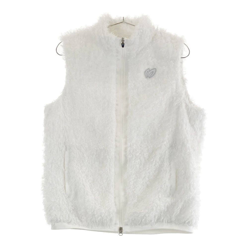 サイズ 2 MASTER BUNNY EDITION マスターバニーエディション モデル 裏地付き ボア ジップベスト ホワイト系 240101543008 ゴルフウェア レディース ストスト