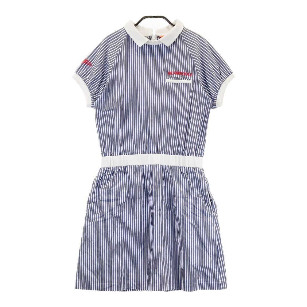 BEAMS GOLF ネイビー ワンピース M サイズ：M BEAMS GOLF ビームスゴルフ 半袖ワンピース ストライプ柄