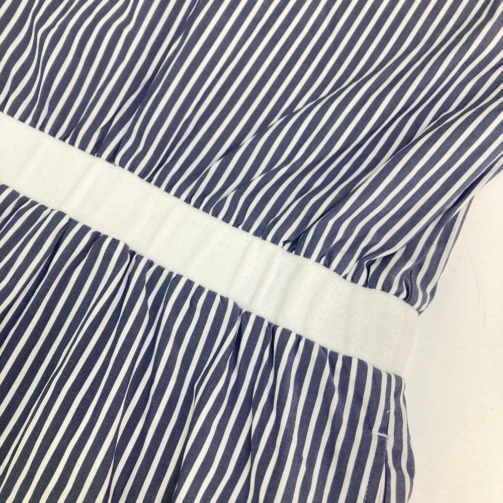 Sサイズ　BEAMSGOLF　ビームスゴルフ　襟付き 半袖 ストライプワンピース サイズ：M BEAMS GOLF ビームスゴルフ 半袖ワンピース ストライプ柄