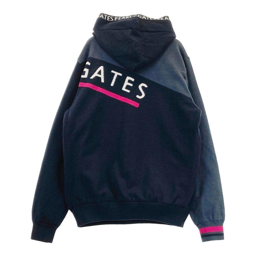 結束感のある サイズ 5 PEARLY GATES パーリーゲイツ モデル ツイン ニットブルゾン ネイビー系 240101557145 ゴルフウェア メンズ ストスト