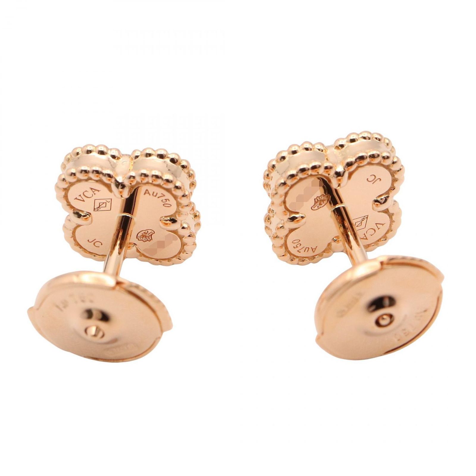 ヴァンクリーフ＆アーペル ピアス スウィート アルハンブラ カーネリアン K 18 PG ピンクゴールド