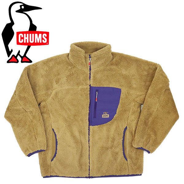 CHUMS チャムス CH14-1474 Bonding Fleece Jacket レディース ボンディングフリースジャケット CMS182 B071BeigexPurple L