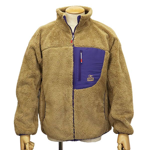 CHUMS チャムス CH14-1474 Bonding Fleece Jacket レディース ボンディングフリースジャケット CMS182 B071BeigexPurple L