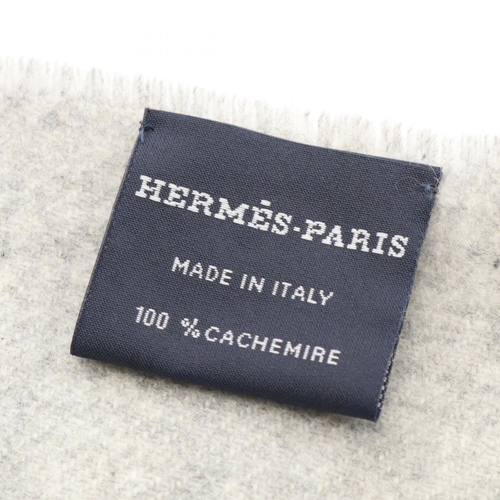 エルメス HERMES マフラー Theoreme d Equithagore グレー カシミヤ マフラー メンズ Used A