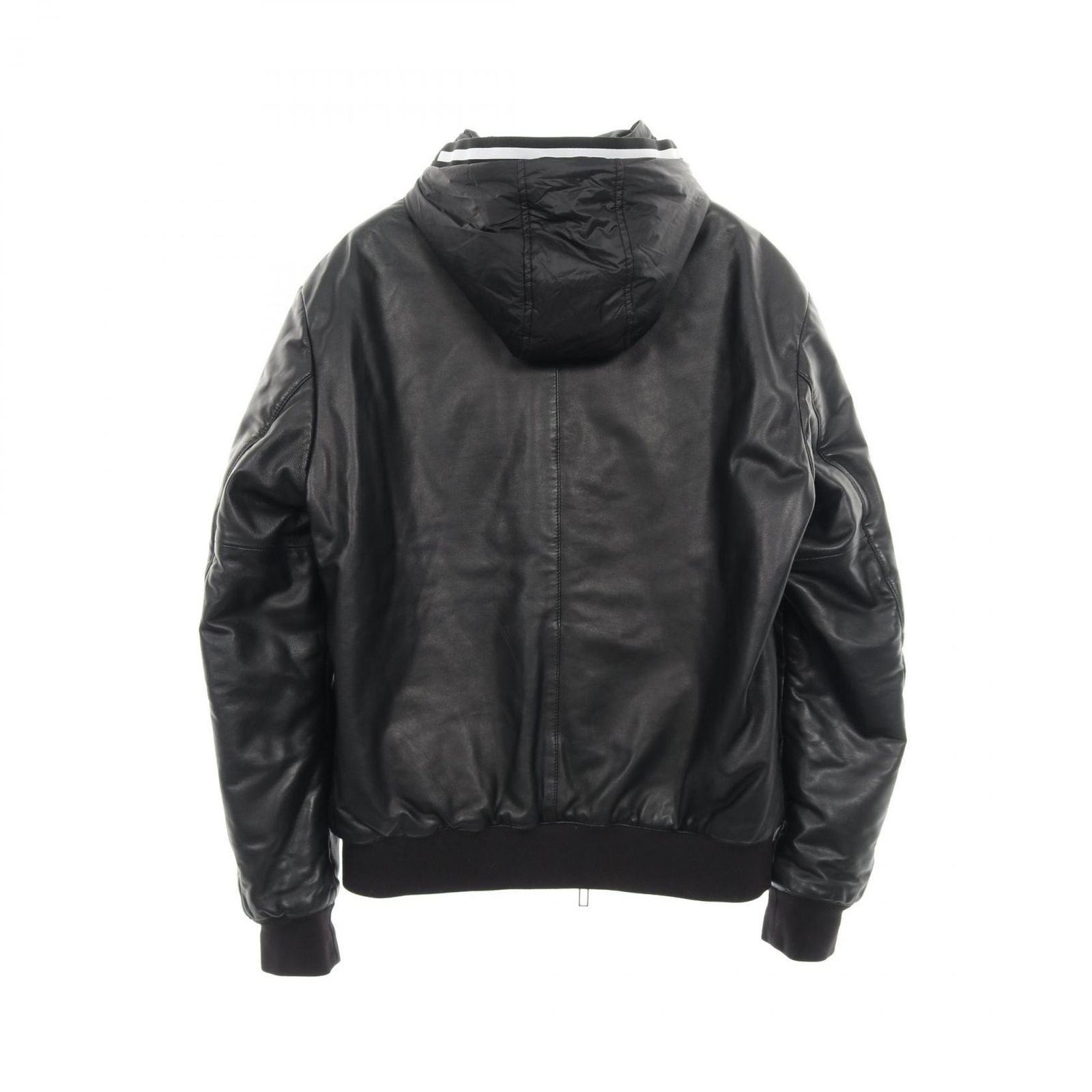 エンポリオ アルマーニ Emporio Armani ブルゾン ブラック レザー ナイロン ブルゾン メンズ Used A