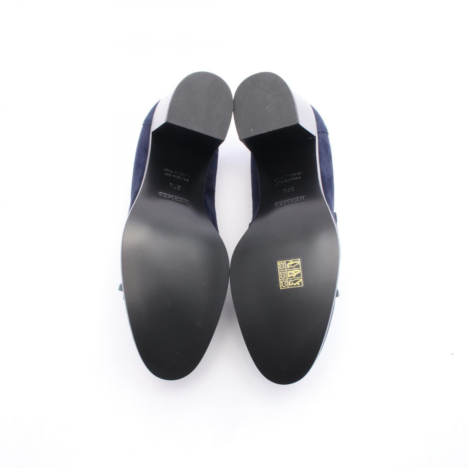  エルメス HERMES パンプス エリゼ70 ネイビー ブルー グリーン スウェード レディース ハイヒール パンプス パンプス