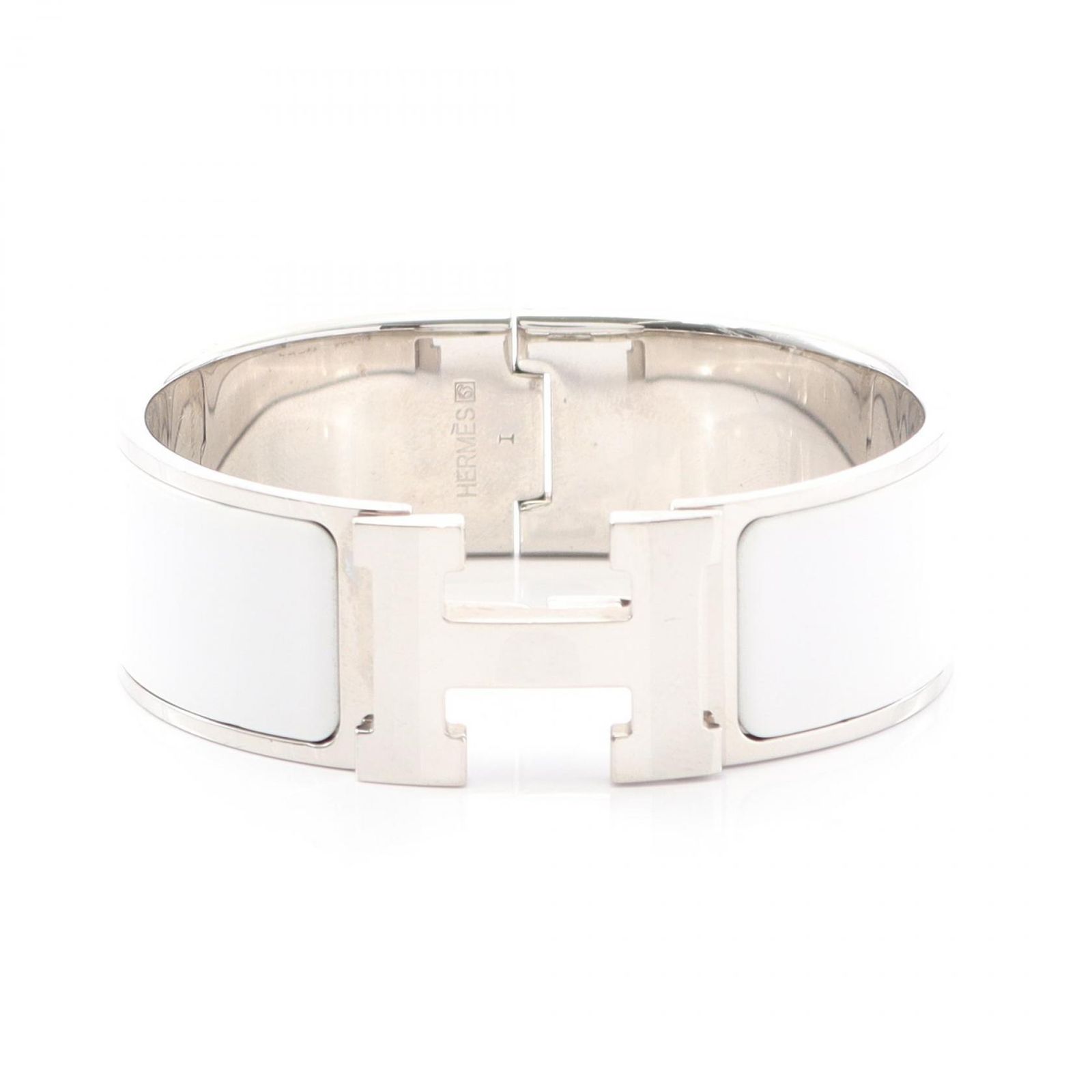 エルメス HERMES バングル クリッククラックGM シルバー ホワイト系 GP ゴールドメッキ ブレスレット レディース A