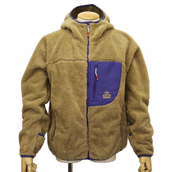 CHUMS チャムス CH14-1476 Bonding Fleece Zip Parka レディース ボンディングフリースジップパーカー CMS183 B071BeigexPurple M