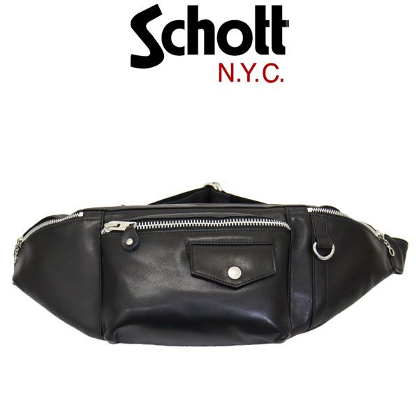 Schott ショット 5976010 RIDERS BODY BAG ライダース レザーボディーバッグ 010BLACK