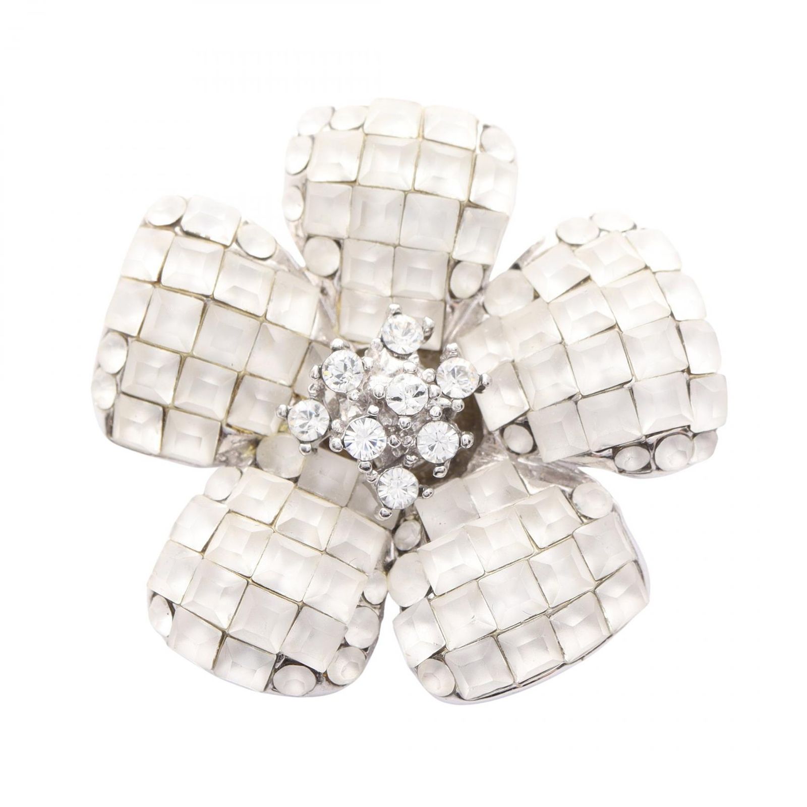 【美品】FOXEY フォクシー　シルバー 花形 ブローチ フォクシー FOXEY ブローチ FLEUR シルバー その他 ブローチ