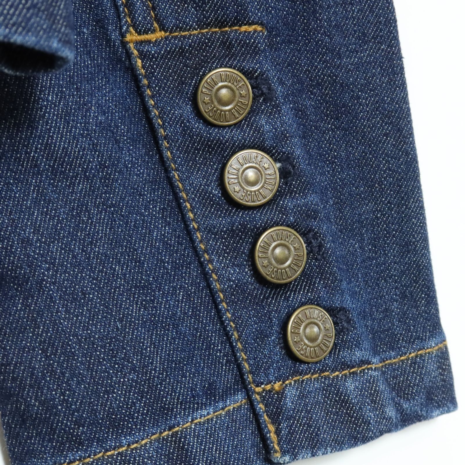 極美品】ピンクハウス☆レースアップ&フリル♪デニムジャケット 大きい