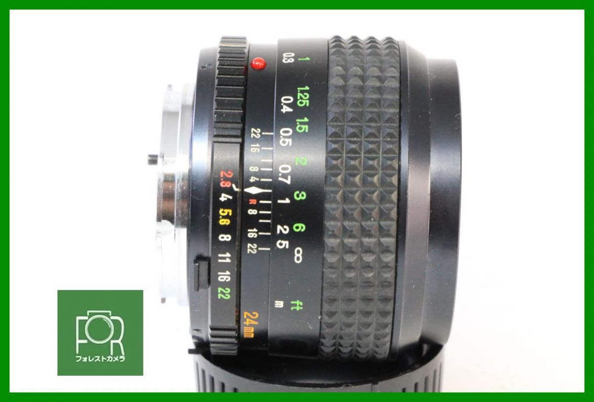 点検済 MINOLTA MD W.ROKKOR 24mm F2.8 前後キャップ フード付き AAA1169