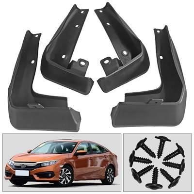 【並行輸入品】 ホンダシビック2016用フロント / リアマッドフラップ フェンダー カーアクセサリー 4個