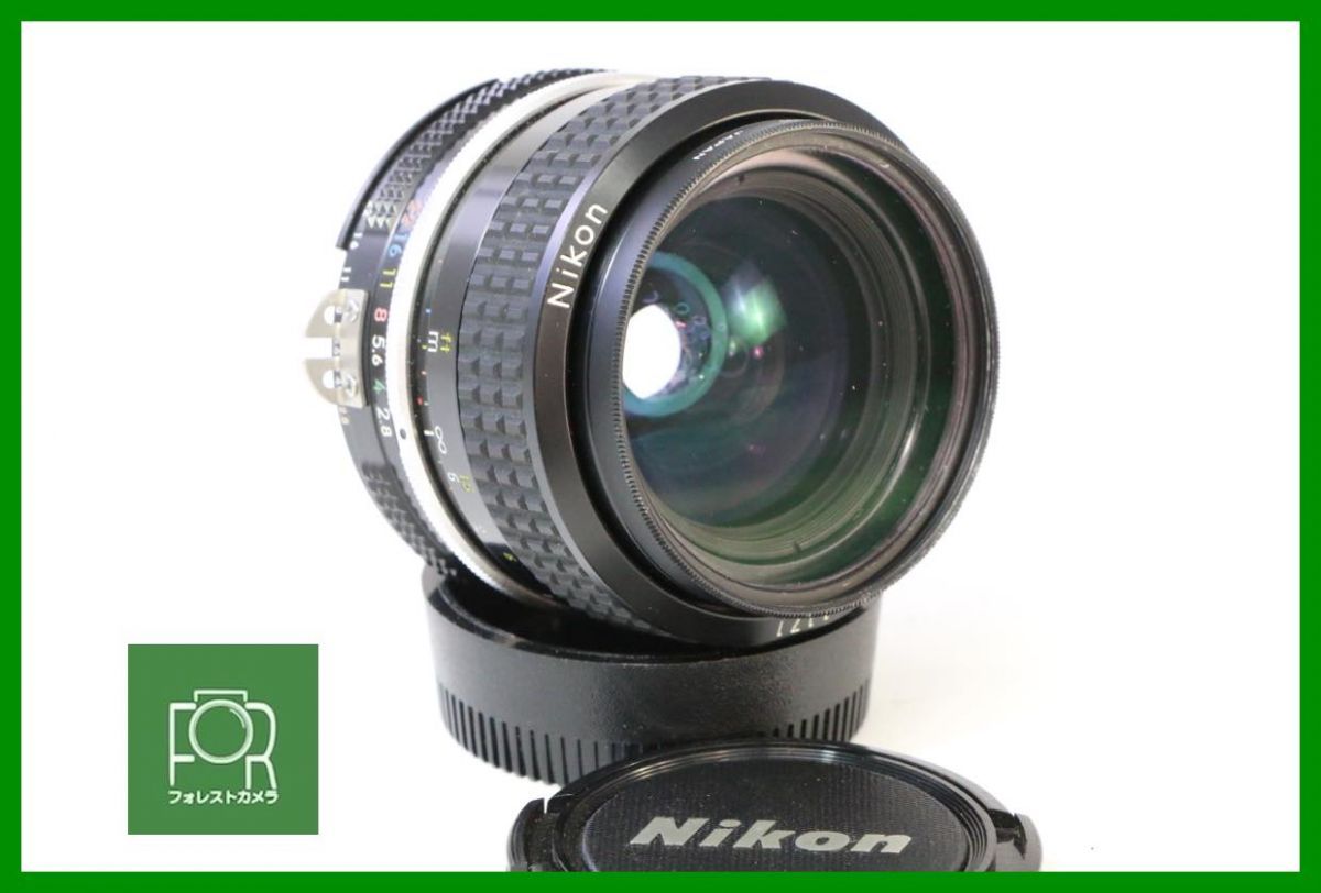 点検済 Nikon AI NIKKOR 28mm F2.8 前後キャップ フィルター付き BBB73