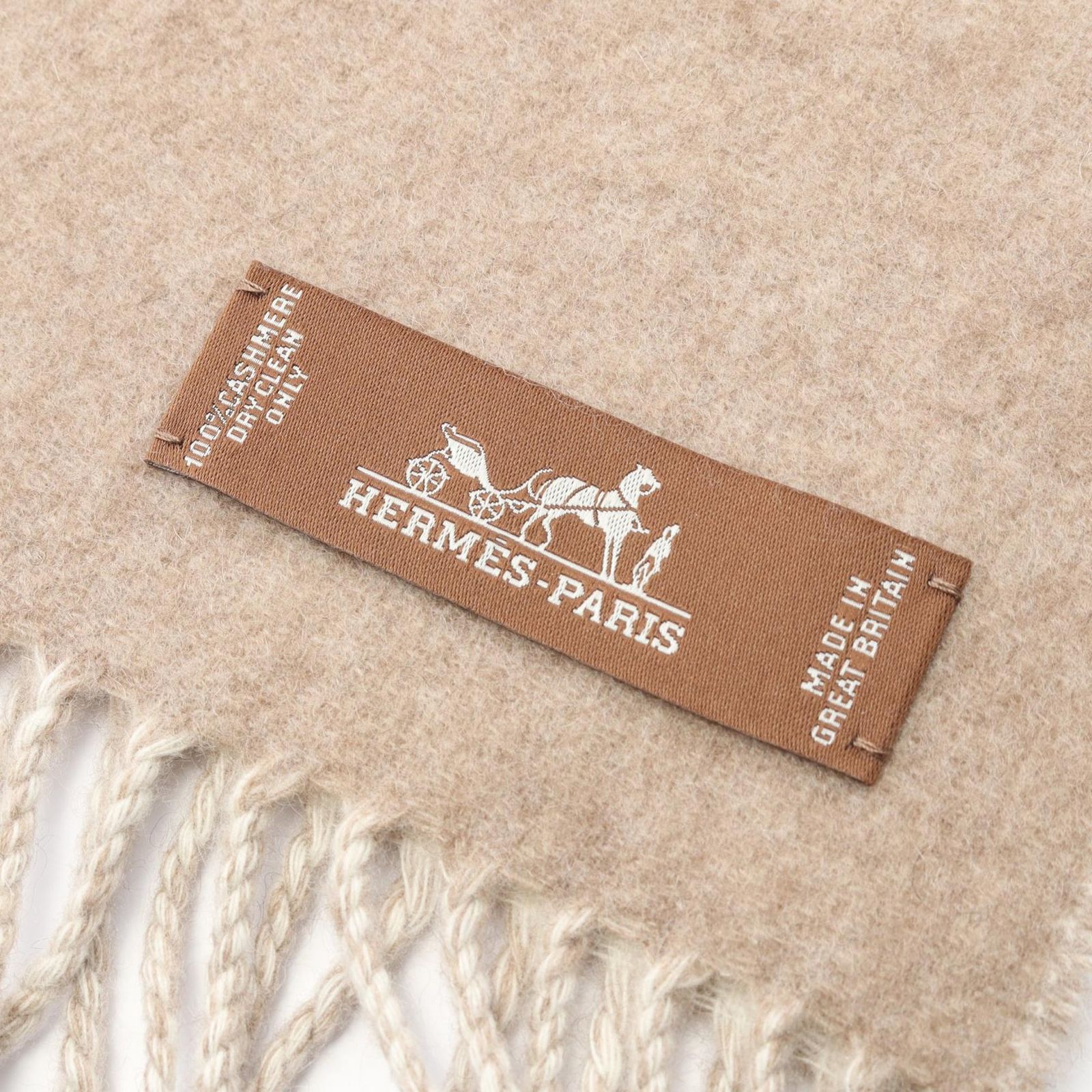 エルメス HERMES マフラー カザック ジグザグ ベージュ その他 レディース A