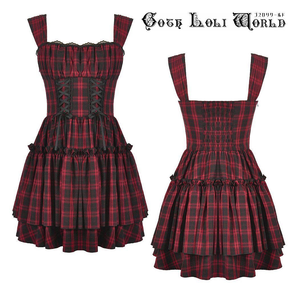 レッドチェック ワンピース