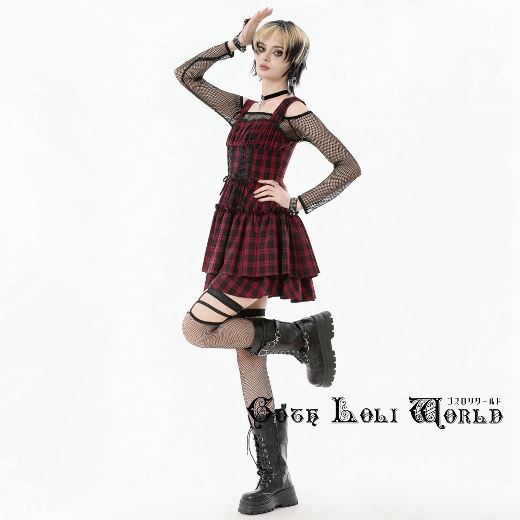 レッドチェック ワンピース