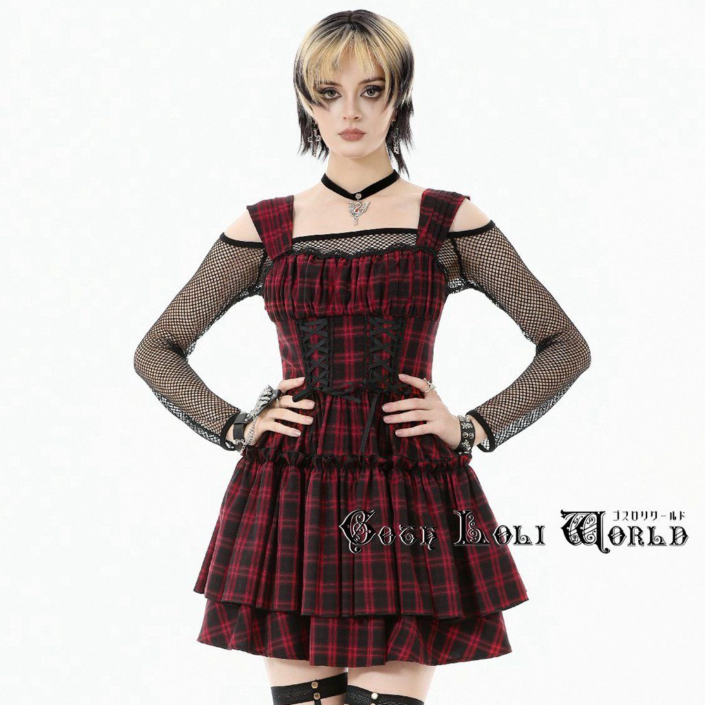 レッドチェック ワンピース