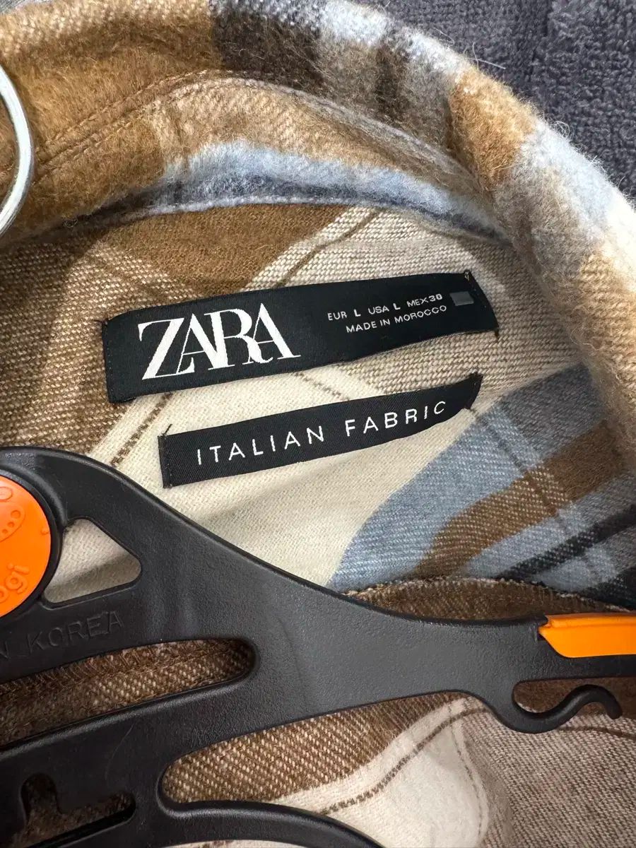 商品は通常配送無料。 ZARA ザラ ブラウン ブルー CHECKERED シャツ ジャケット