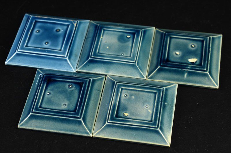 蔵A5121d】珉平焼 淡路焼 瑠璃釉 蔦図 豆皿 五客 民平 - メルカリ