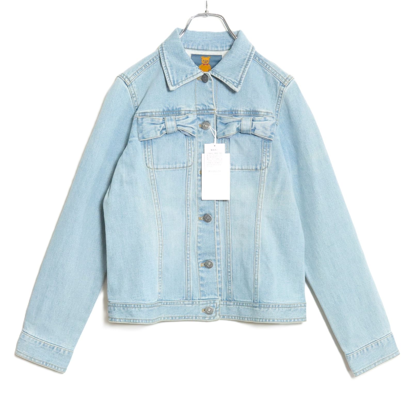 極美品】ピンクハウス☆リボン付き♪デニムジャケット サイズM 前開き