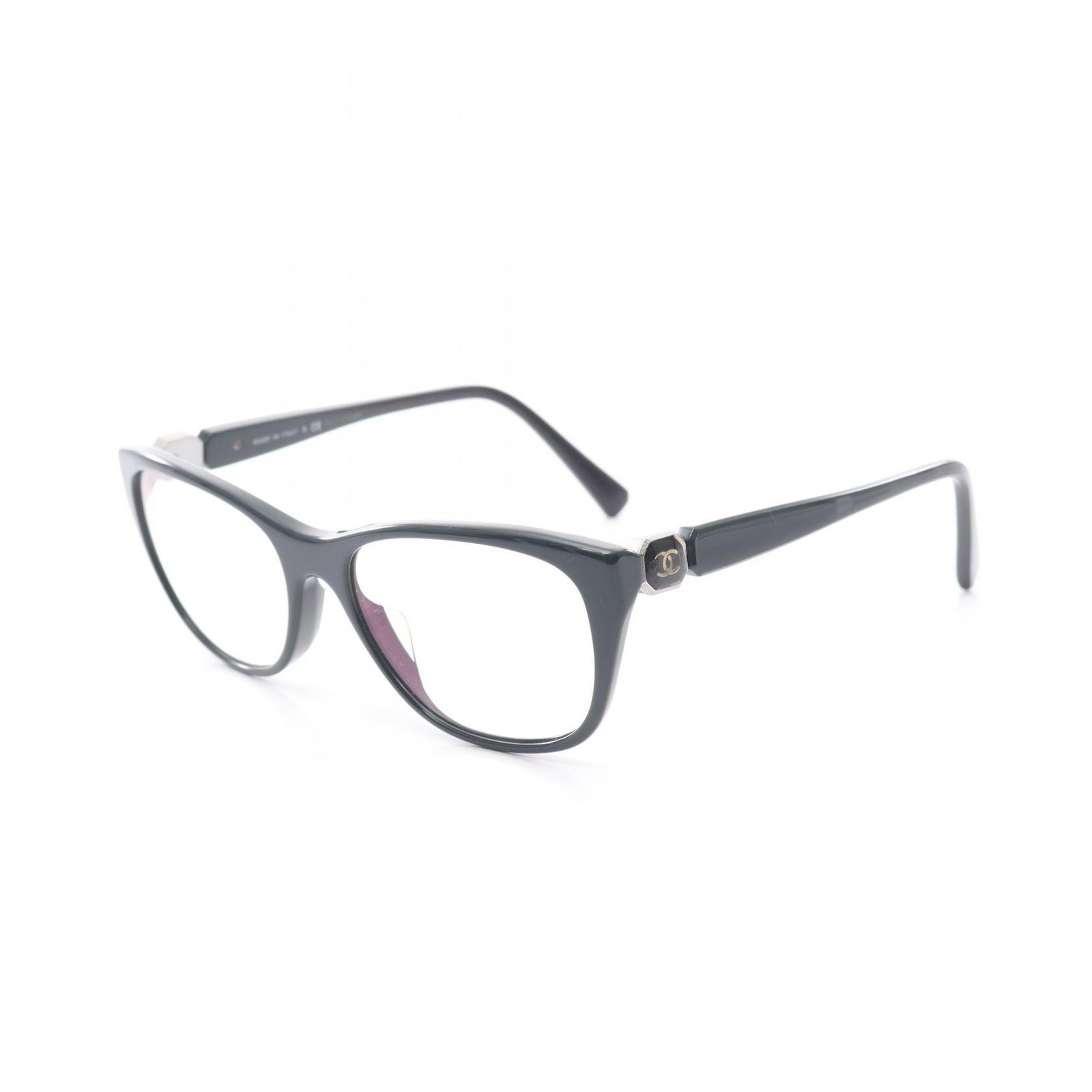 シャネル CHANEL メガネ ココマーク ダークグリーン その他 伊達メガネ レディース B