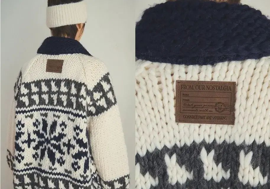 アウアーノスタルジア リアル ハンドメイド カウチン ニットカーディガン