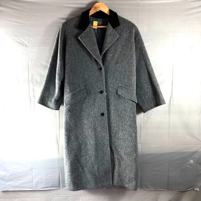 ジバンシー Givenchy コート チェスターコート ウール100% 襟配色デザイン 裏地付き グレー 8サイズ 969898