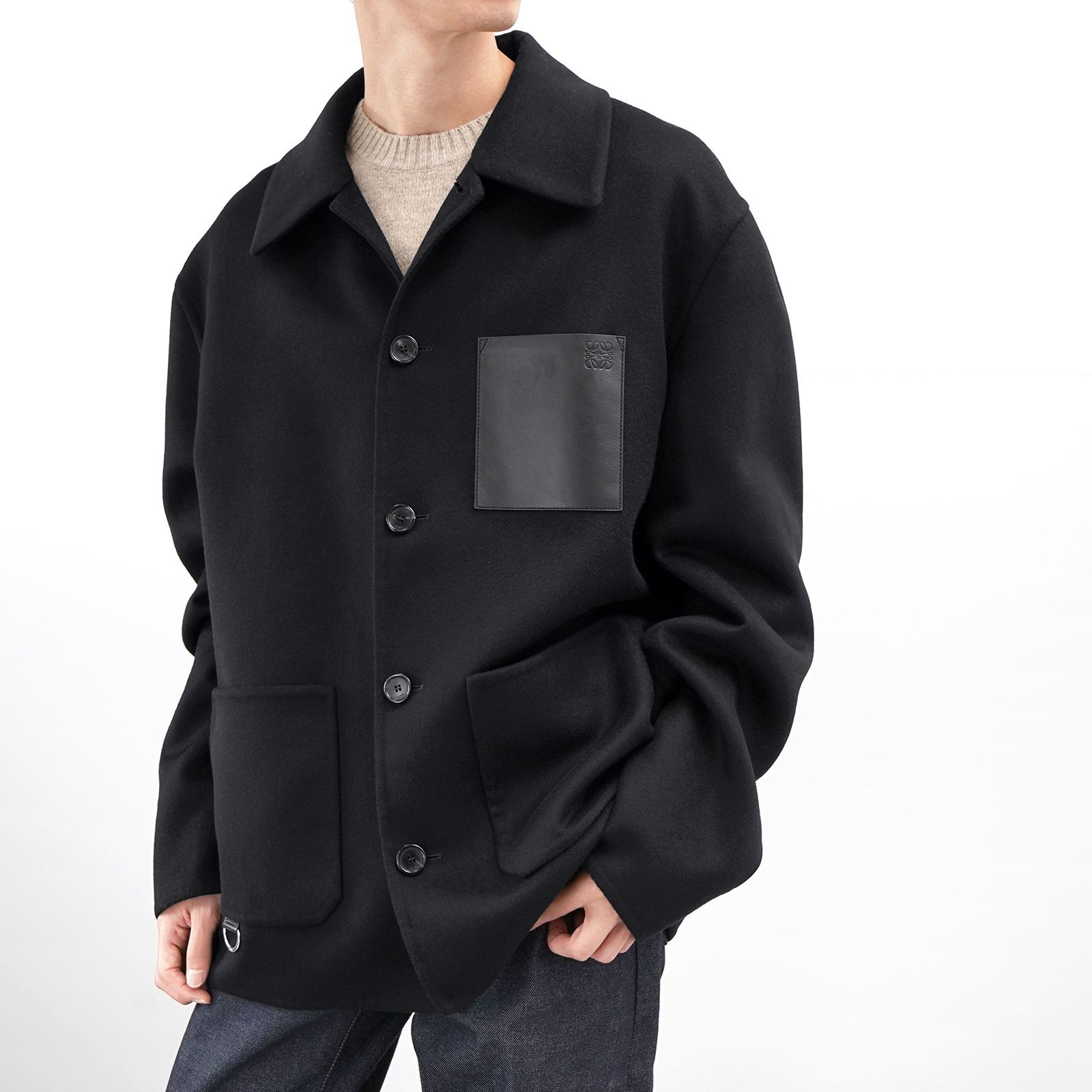 LOEWE ジャケット ブルゾン カシミヤ混ウール H526Y