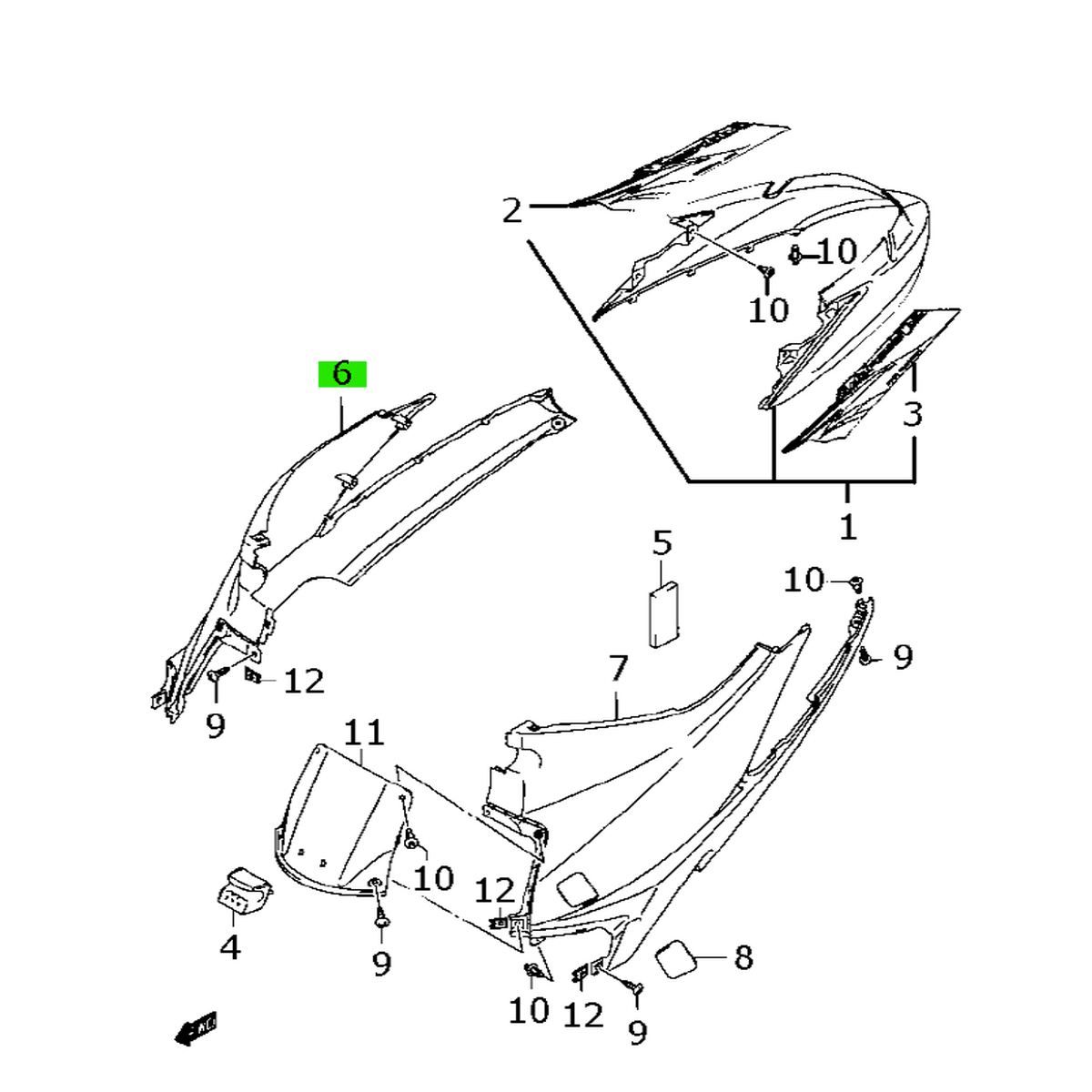 台湾スズキ純正 アドレスV125G ADDRESS CF46A CF4EA カバーフレーム
