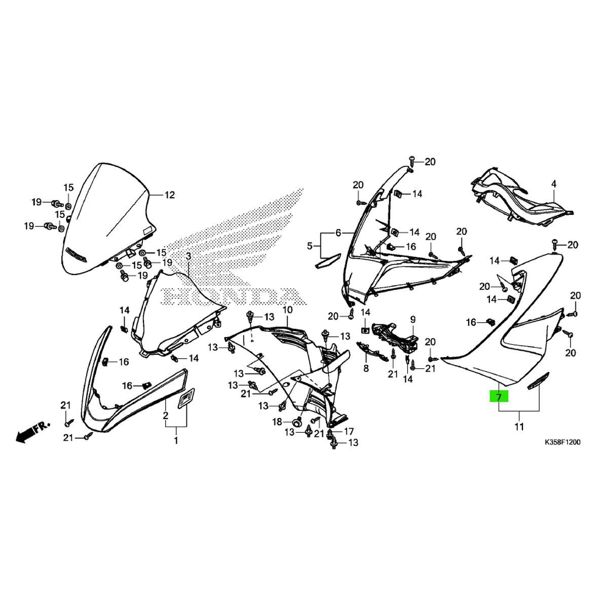 ベトナムホンダ純正 PCX JF56 PCX150 KF18 カバー L フロント シルバー