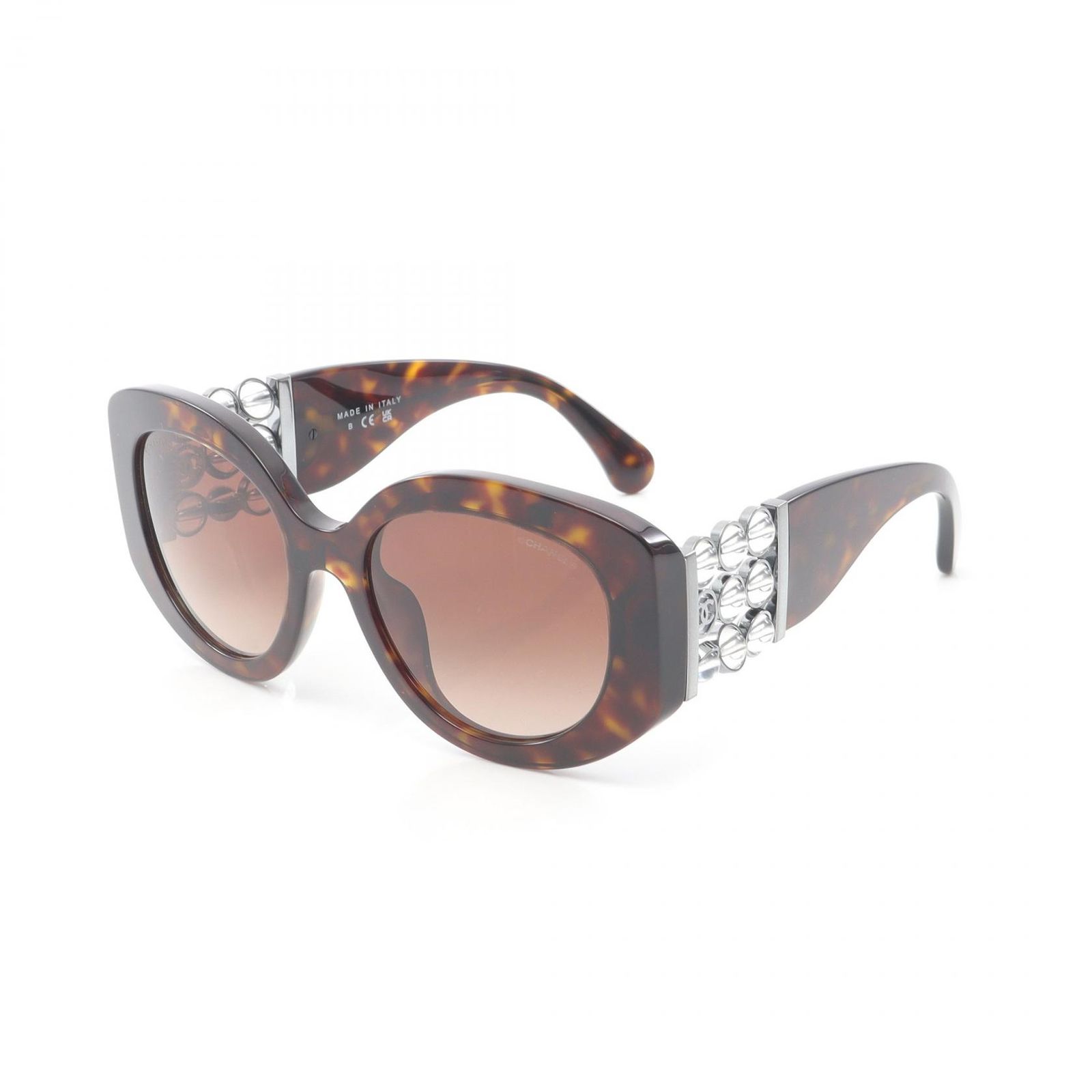 CHANEL シャネル オーバル シェイプ アイウェア ココマーク ビーズ べっ甲柄 サングラス