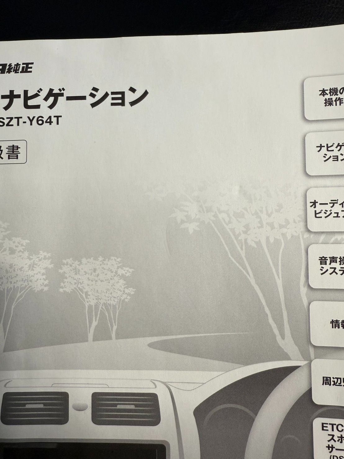 TOYOTA トヨタ トヨタ純正 SDナビゲーション NSZT-Y64T 取扱説明書 取
