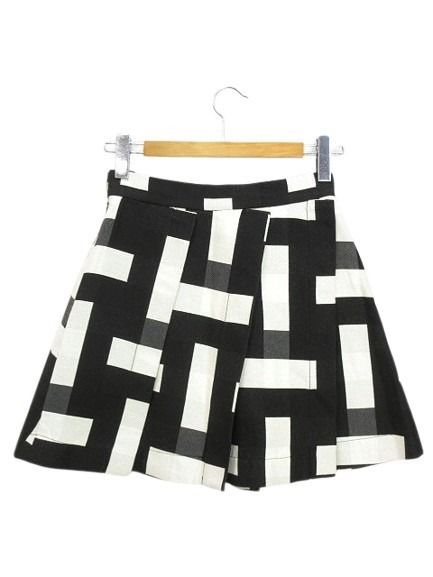 ヴィヴィアンウエストウッド Vivienne Westwood RED LABEL CHOICE ミニスカート 2 ブラック 黒 オーブボタン 変形 プリーツ ボトムス