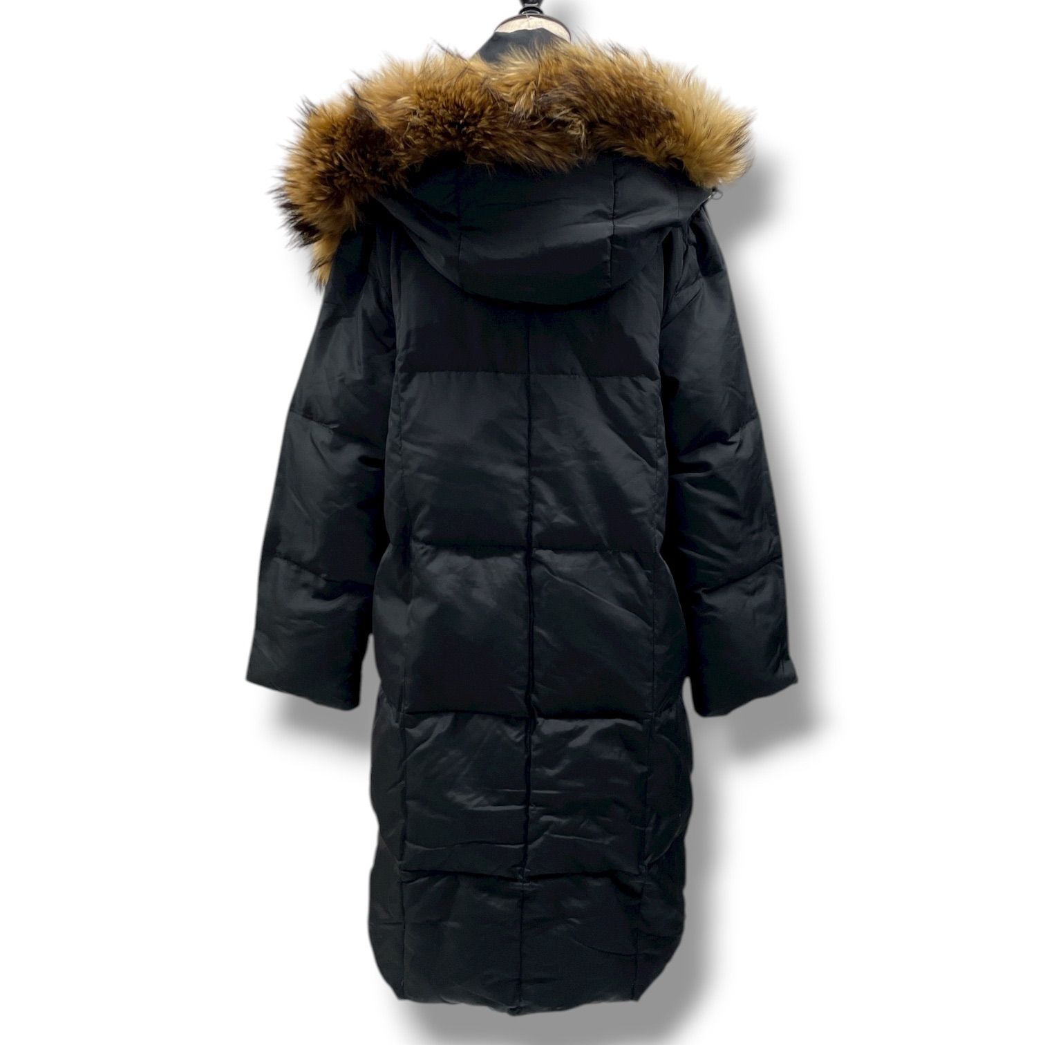 マックスマーラ 大きいサイズ 44 ロングダウンコート ファー ブラック MaxMara マックスマーラ ダウンコート ロングコート アウター