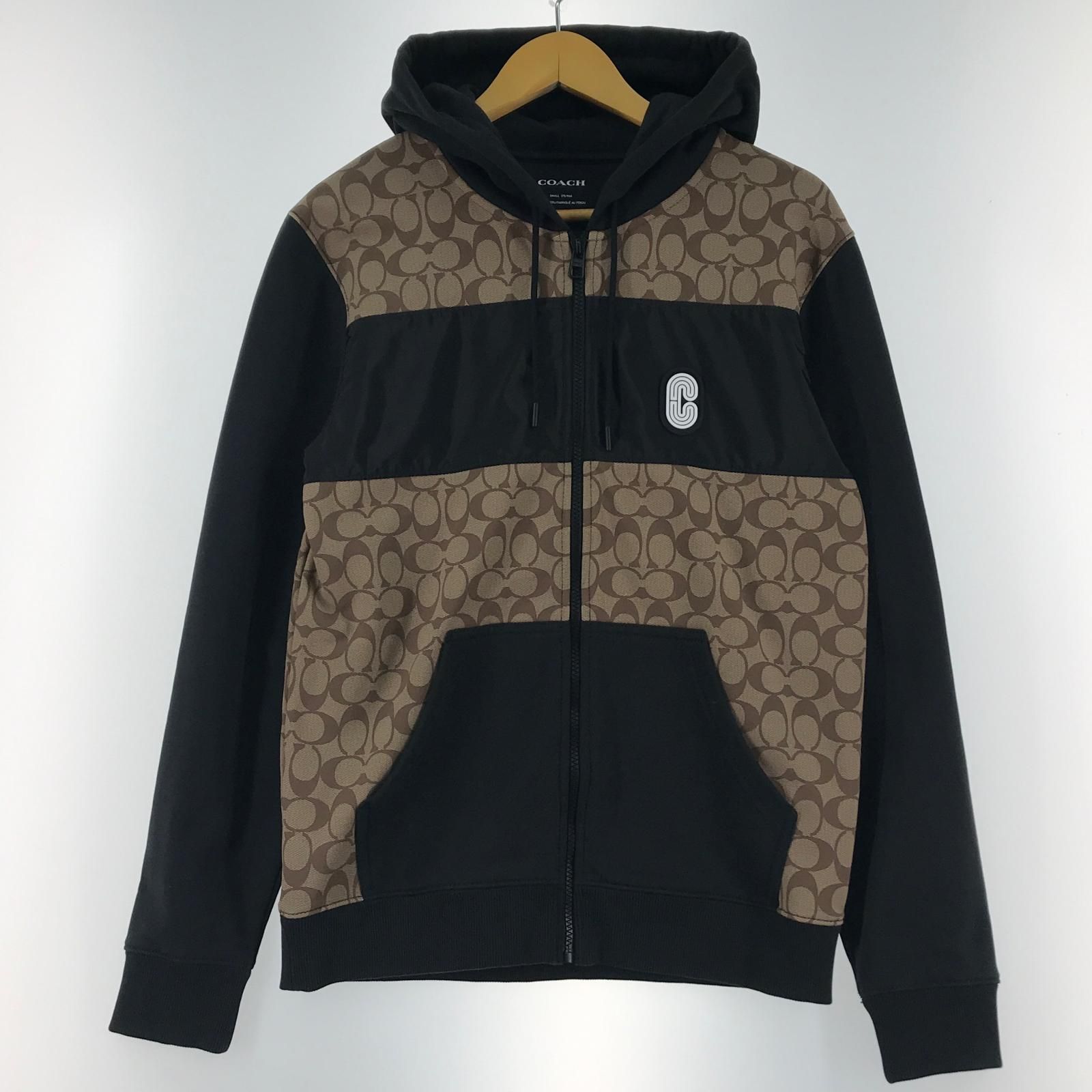 ▽▽COACH コーチ ジップアップパーカー ロゴ入り フード付き SIZE S