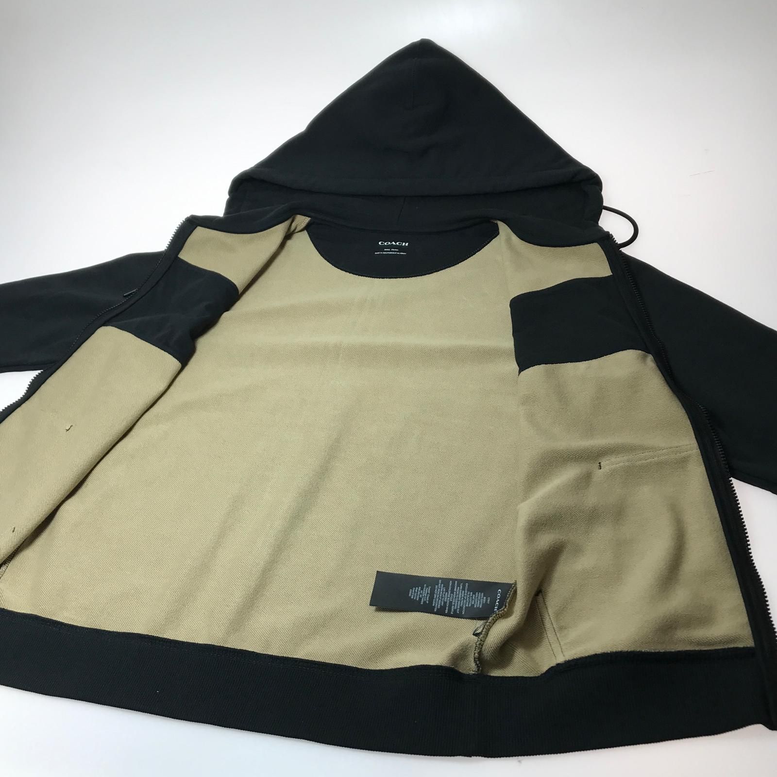 ▽▽COACH コーチ ジップアップパーカー ロゴ入り フード付き SIZE S