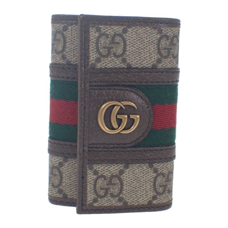 GUCCI GUCCI オフディア GGキーケース 603732 96IWT 8745 キーケース GGスプリームキャンバス ブラウン レッド グリーン レディース メンズ ユニセックス 小物