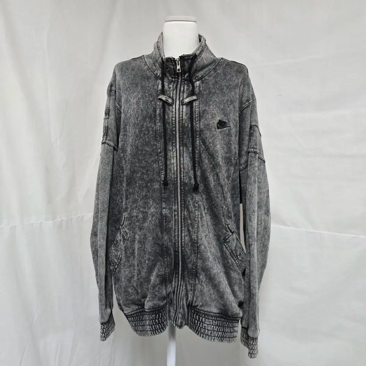 ナイキ ブラックデニム ウォッシュ トレーナー オーバーサイズ ジップアップ ジャケット メンズ 110-115 1111