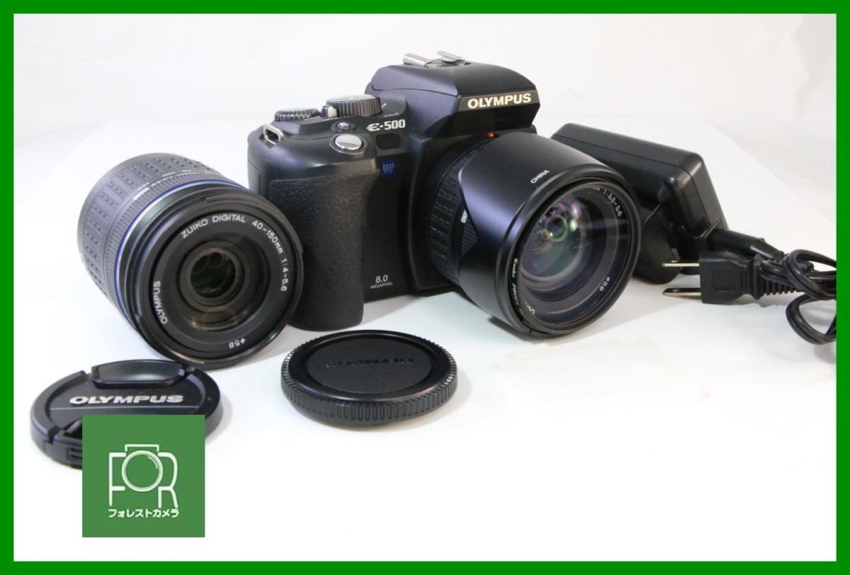 点検済 到着後即使える OLYMPUS E 500 ダブルレンズ S数194回 バッテリー チャージャー 512 MB CFカード付き Q 49