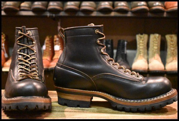 10E WHITE S ホワイツ スモークジャンパーLTT ブラック ビブラム100シングル 編み上げ レースアップブーツ HOPESMORE FJ356