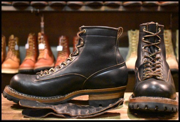 10E WHITE S ホワイツ スモークジャンパーLTT ブラック ビブラム100シングル 編み上げ レースアップブーツ HOPESMORE FJ356