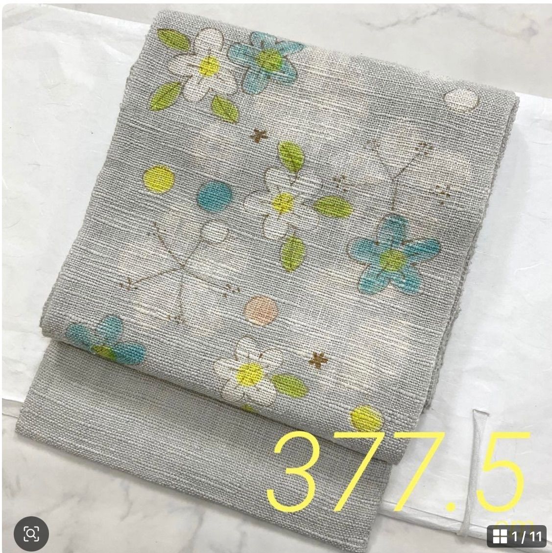 kimono one kimonoarisa 厳選 えい善 作家物 山本由季 長尺 花 八寸名古屋帯 377.5㎝ 着物着物帯小紋普段着名古屋帯