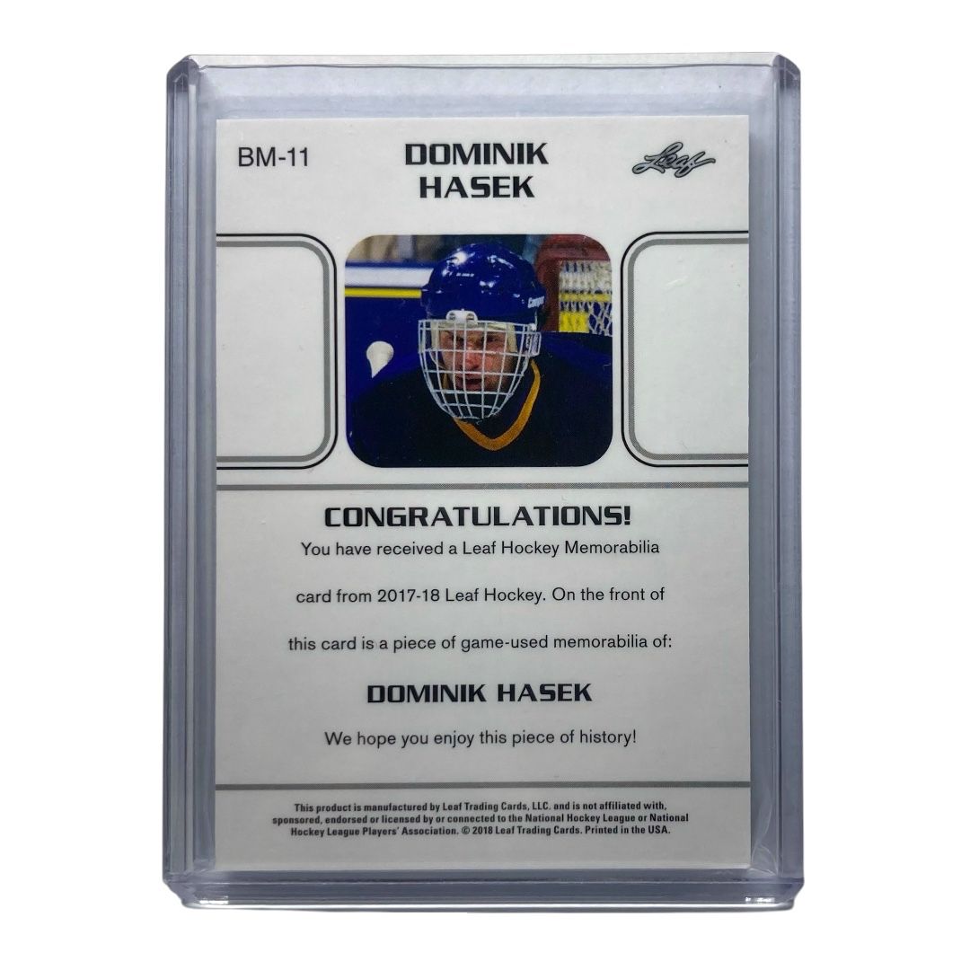 Leaf NHLカード DESIGN DOMINIK HASEK SABRES 1 2 BM 11 IT